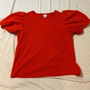 Target A New Day Puff-Sleeve Tee in Bright Red